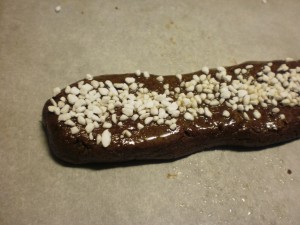 Chokladsnitt innan gräddningen.